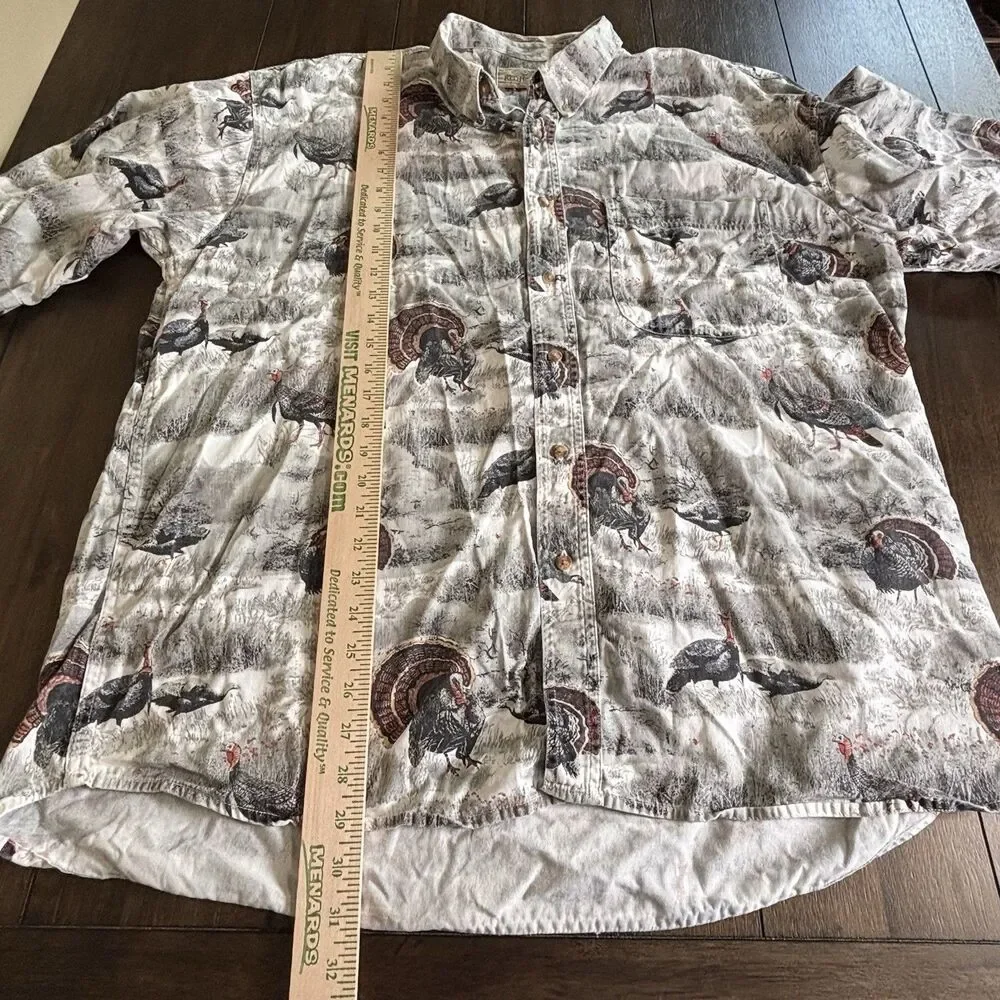 RedHead Mens Short Sleeve Button Down Shirt XXL Turkey Hunting Graphic Print AOP